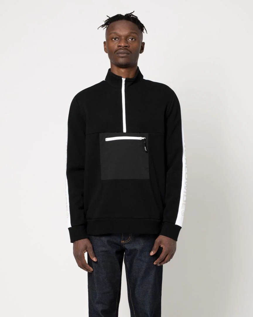 Tribeca Quarter Zip Fleec Sweatshirt - Black - Image 2