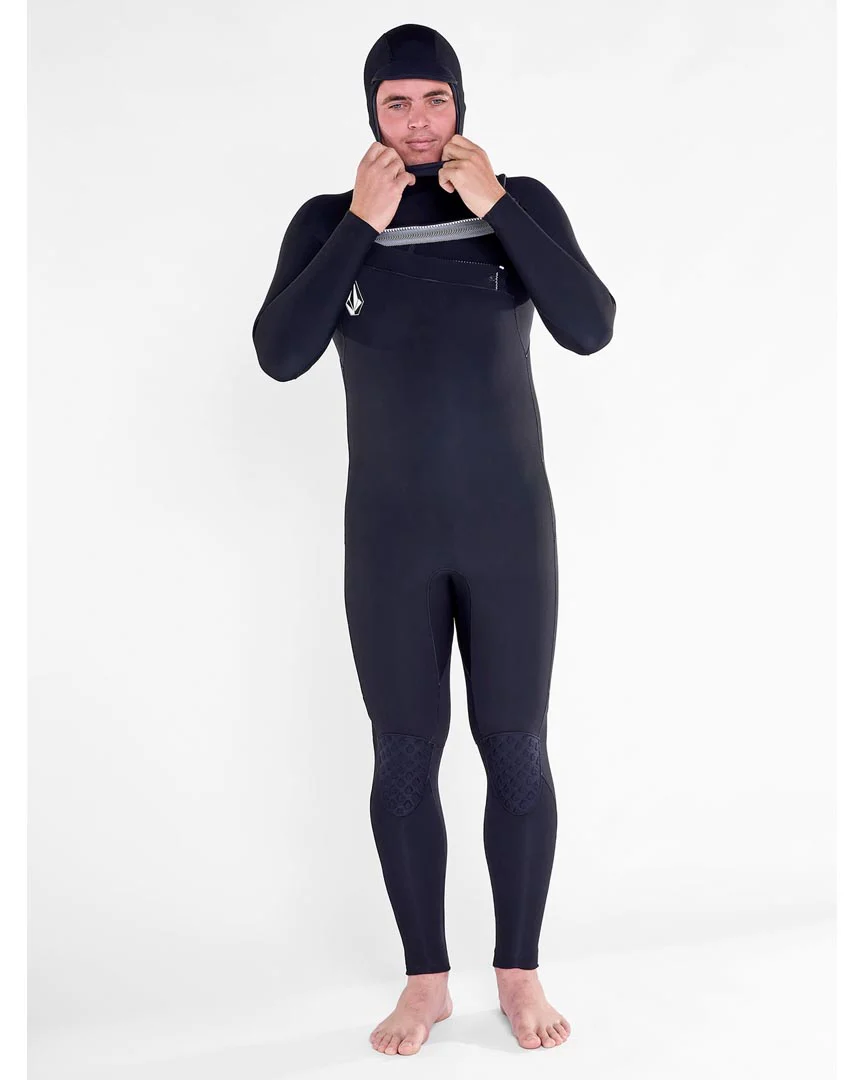 4/3Mm Hooded Chestzip Full Wetsuit - Black - Image 4