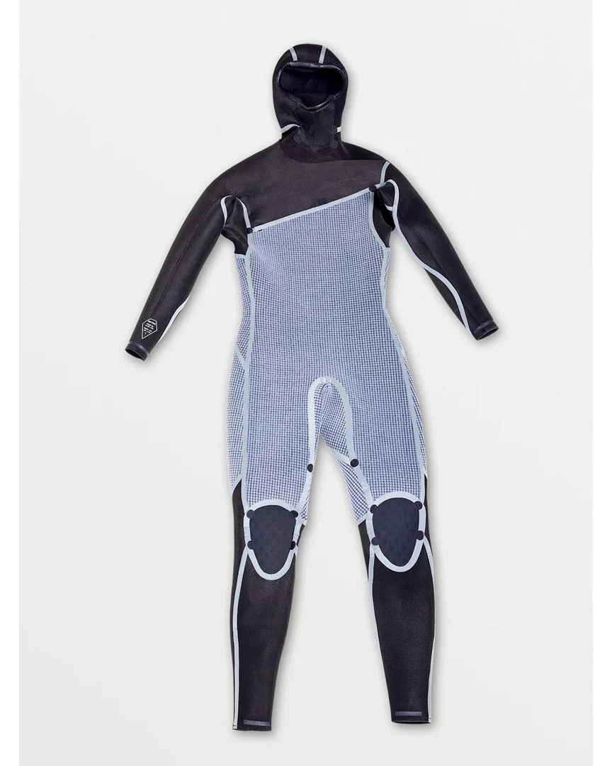 4/3Mm Hooded Chestzip Full Wetsuit - Black - Image 5