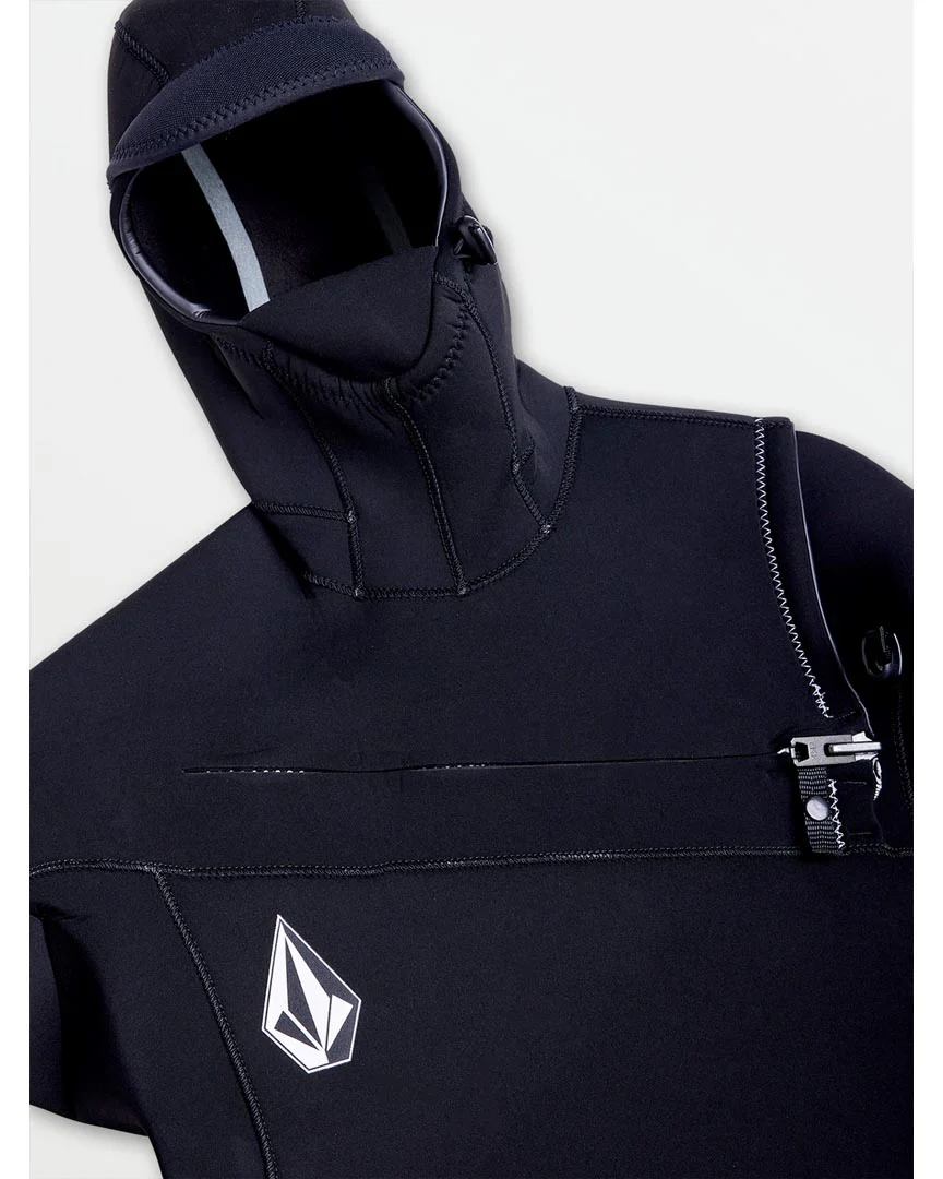 4/3Mm Hooded Chestzip Full Wetsuit - Black - Image 8
