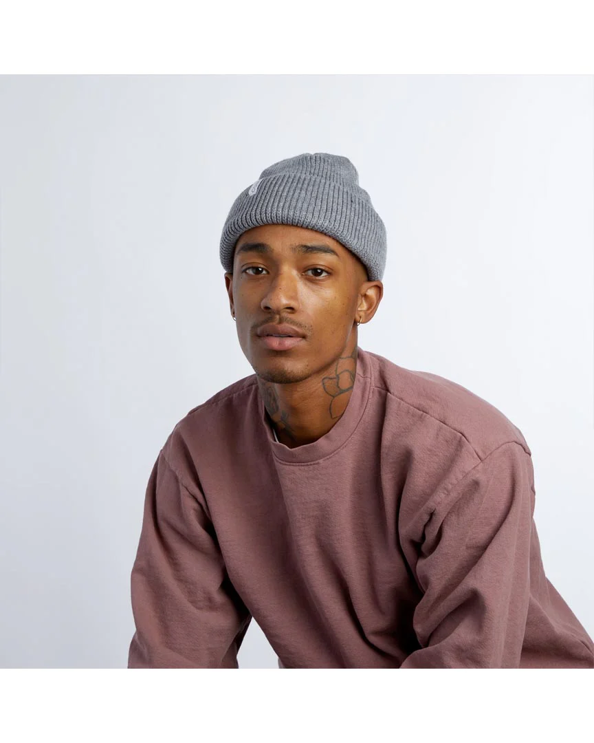 Frena Thick Knit Cuff Beanie - Dirt Brown Stripe - Image 3