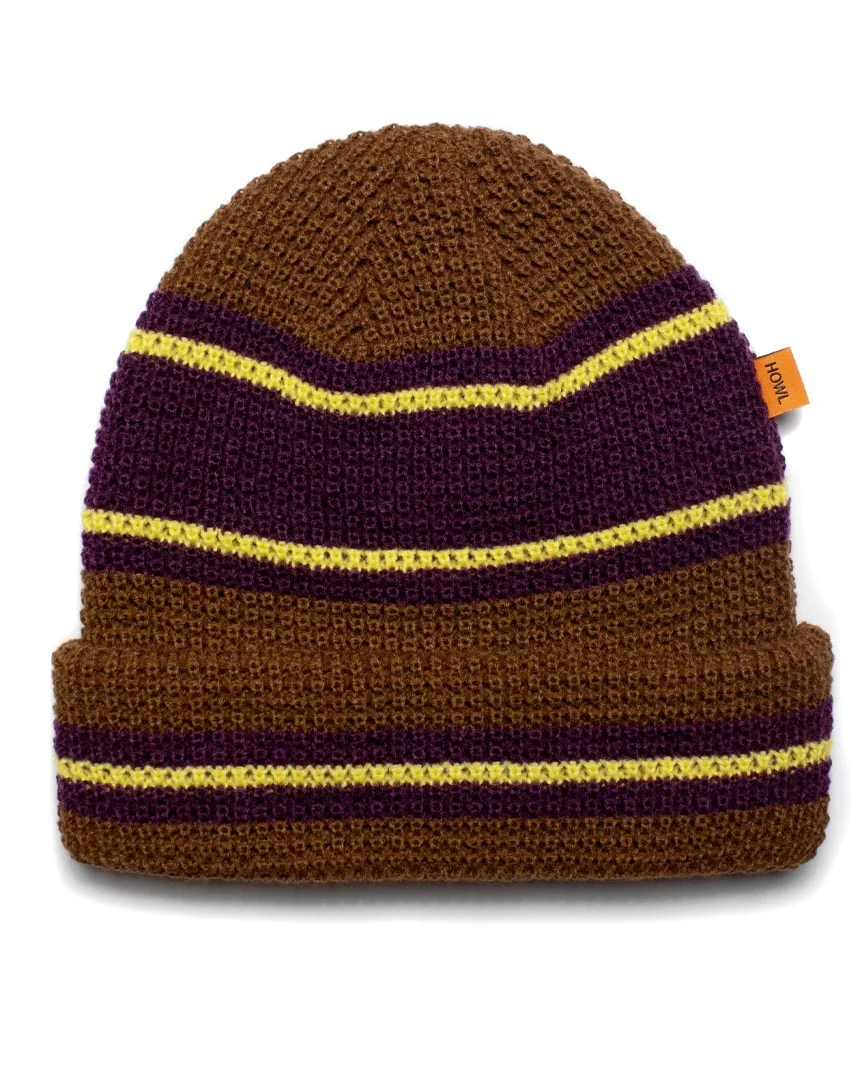 Striped Beanie - Brown