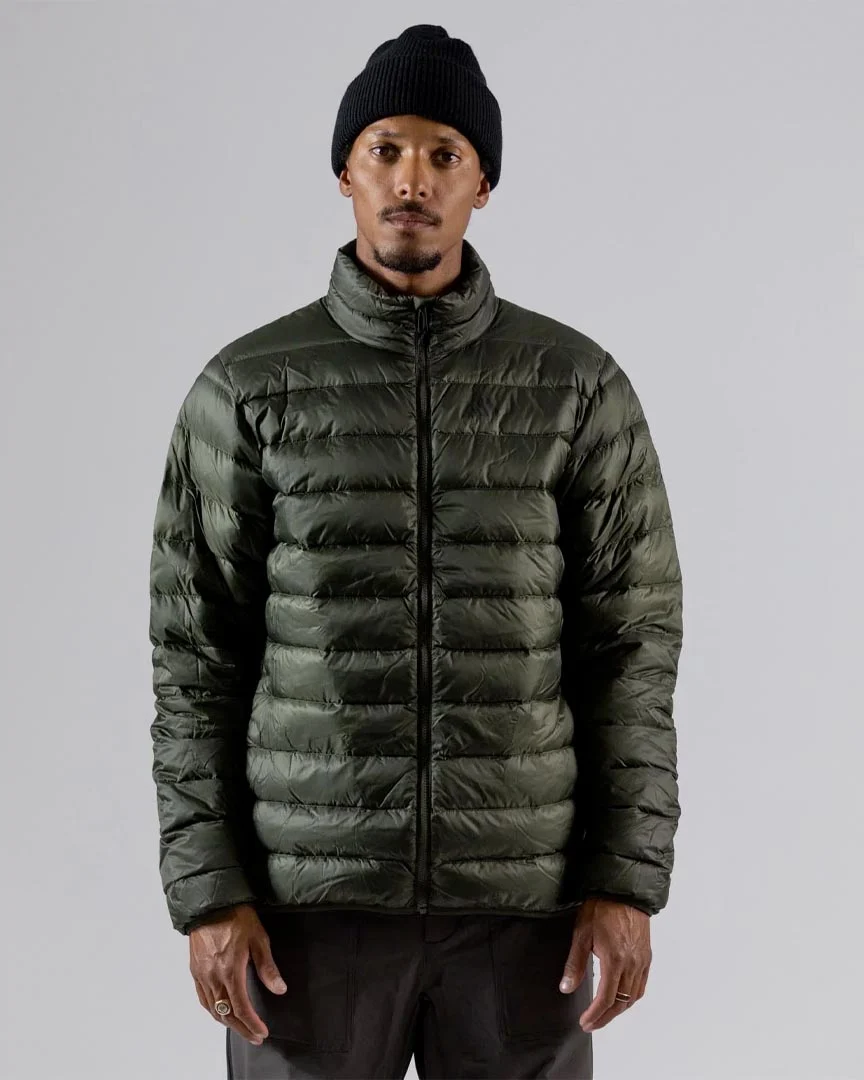 Re-up Down Recycled Puffy Jacket Hoodie - Pine Green - Image 2
