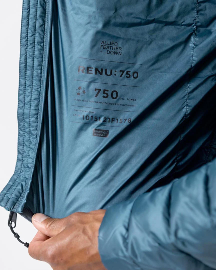 Re-up Down Recycled Puffy Jacket Hoodie - Pine Green - Image 5