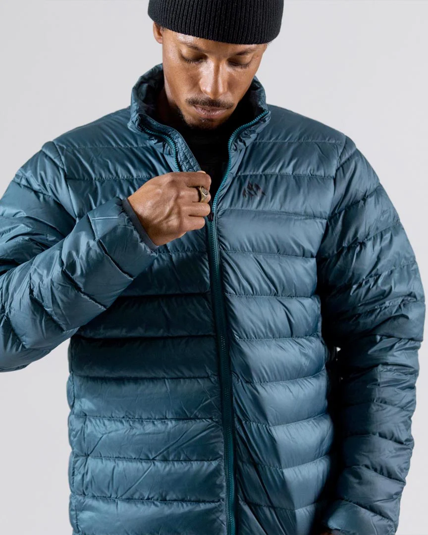 Re-up Down Recycled Puffy Jacket Hoodie - Pine Green - Image 6