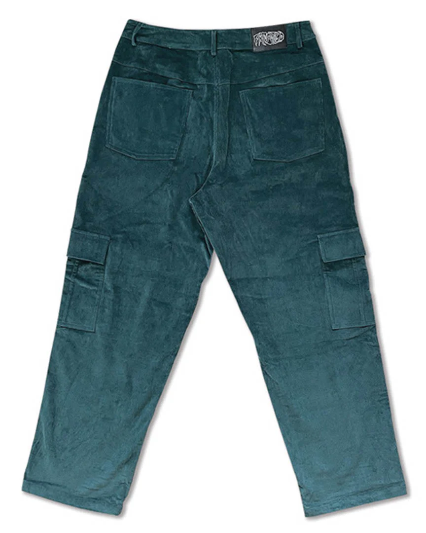 Frosted Corduroy Cargo Pants - Forest Green - Image 2