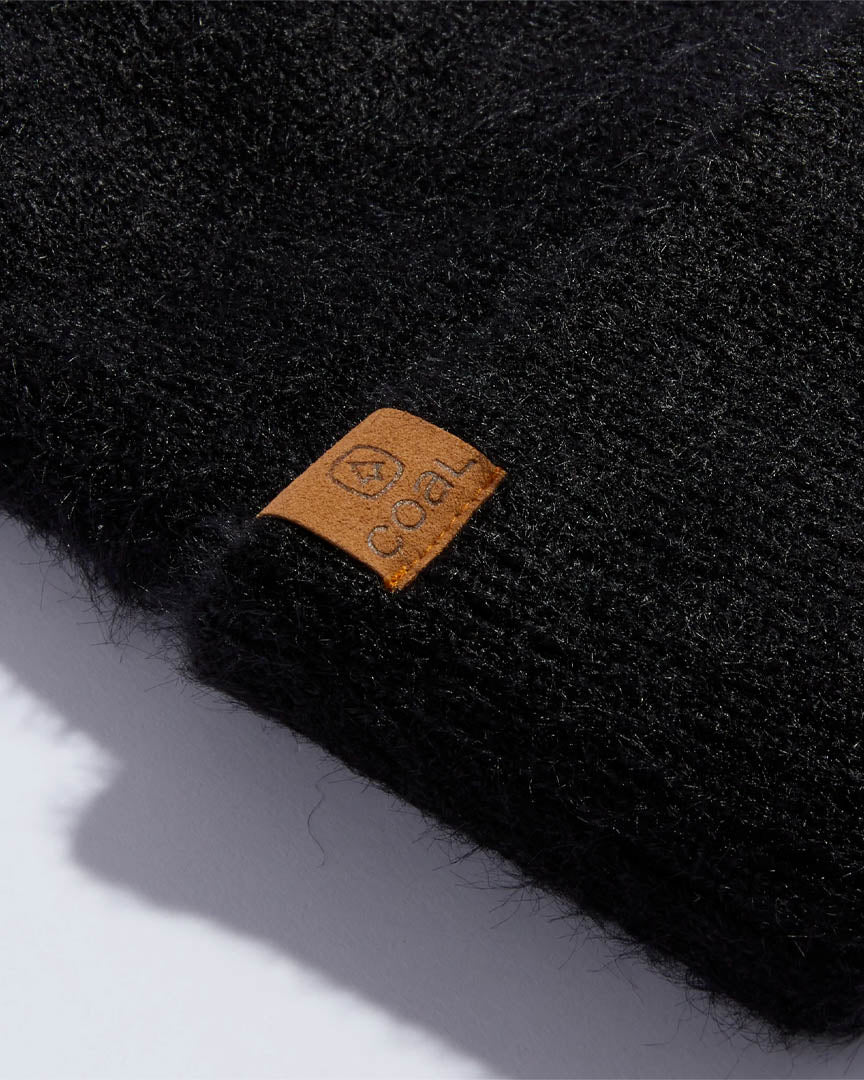 Pearl Fuzzy Knit Beanie - Black - Image 2