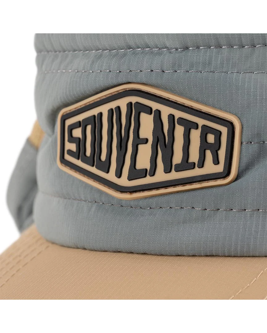 Puffy Pocket Visor Beanie - Grey/Tan - Image 2