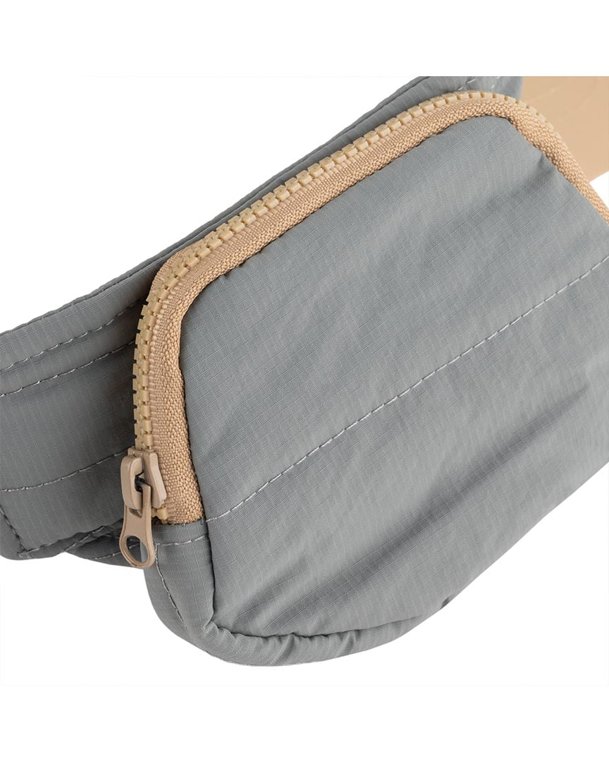 Puffy Pocket Visor Beanie - Grey/Tan - Image 3