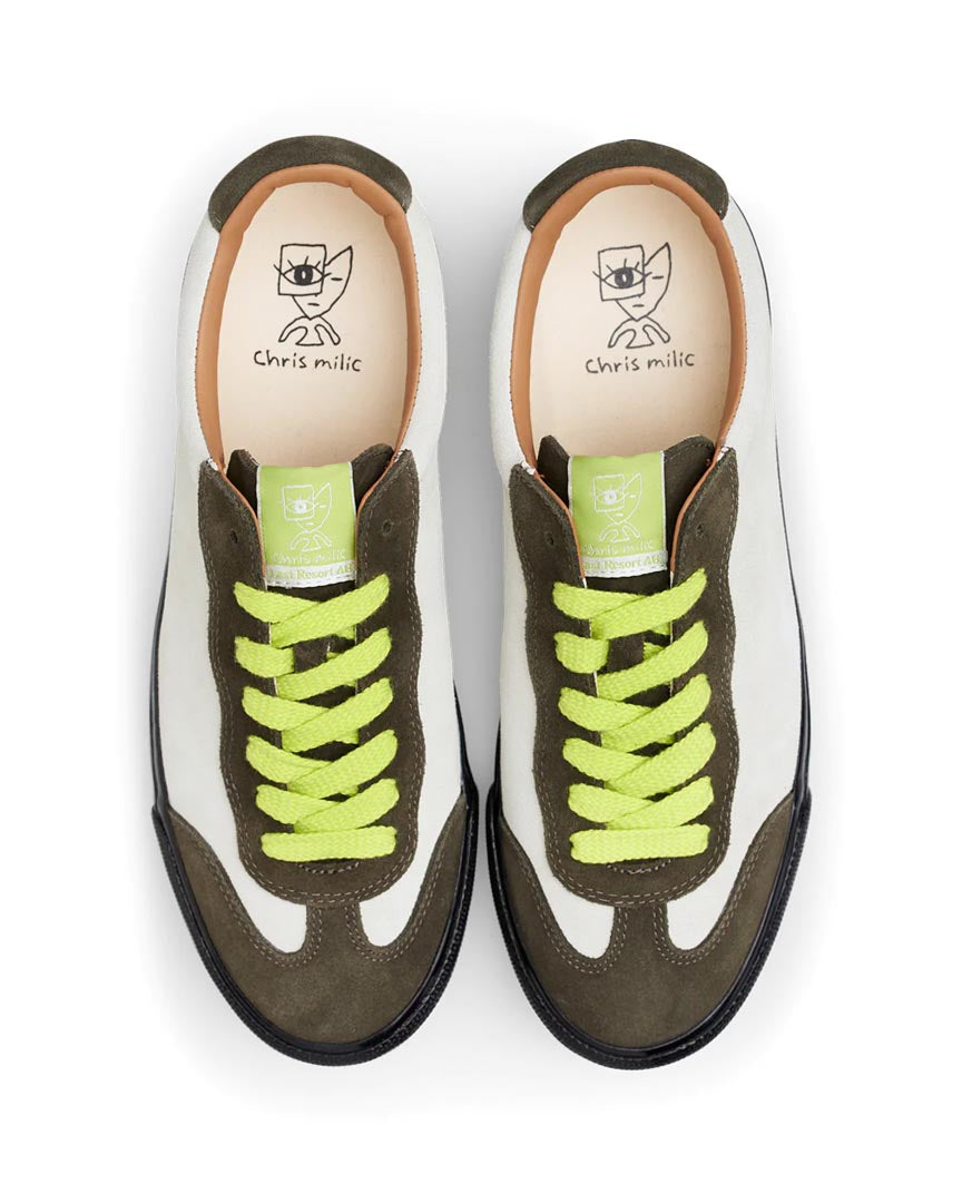 VM004-Milic Low Shoes - Olive/Cream/Black - Image 3