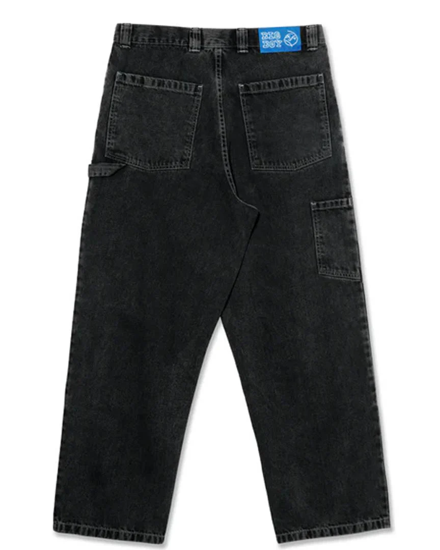 Big Boy Work Pants Knee Jeans - Silver Black - Image 2
