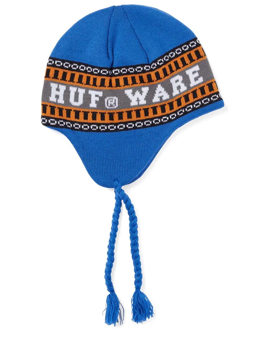 Huf X Bronze Flap Beanie - Blue - Image 2