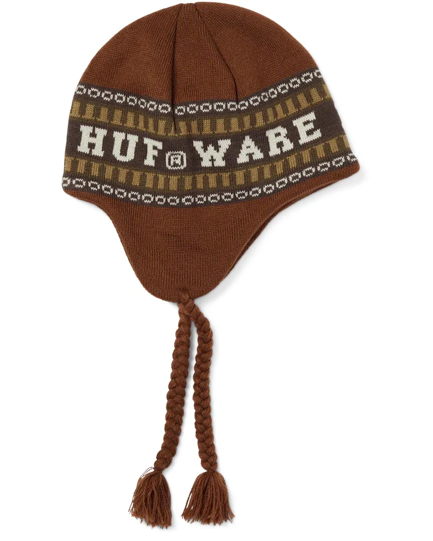 Huf X Bronze Flap Beanie - Brown - Image 2