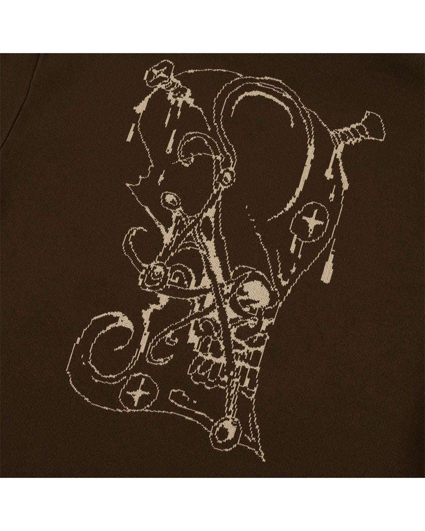 X Balti Skull Jacquard Sweatshirt - Brown - Image 3