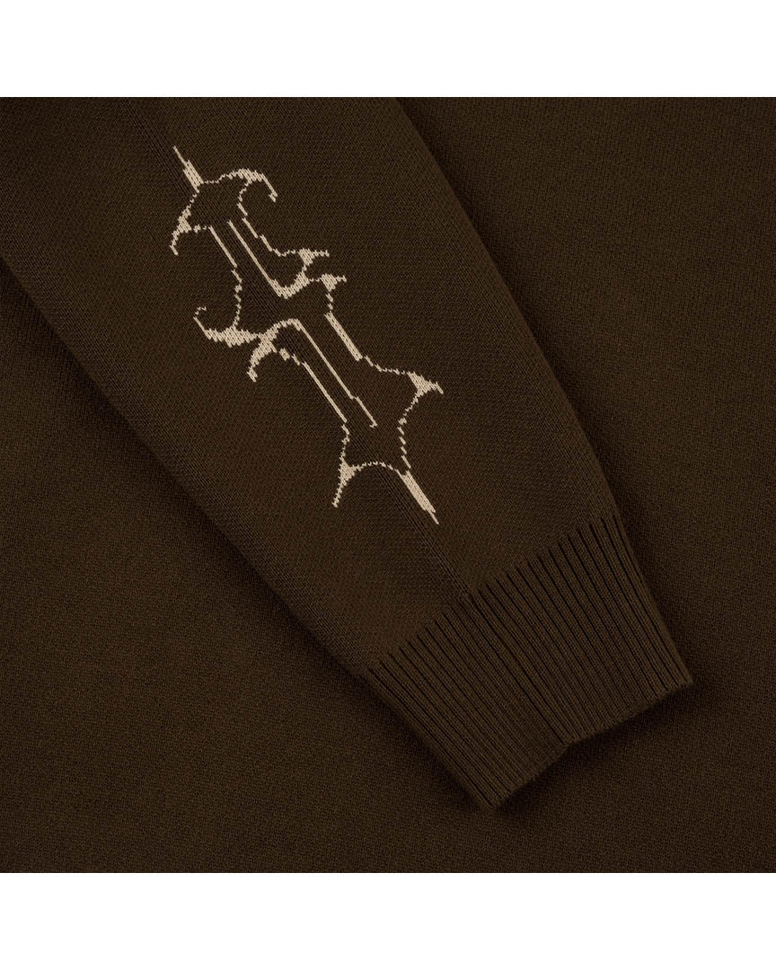 X Balti Skull Jacquard Sweatshirt - Brown - Image 4