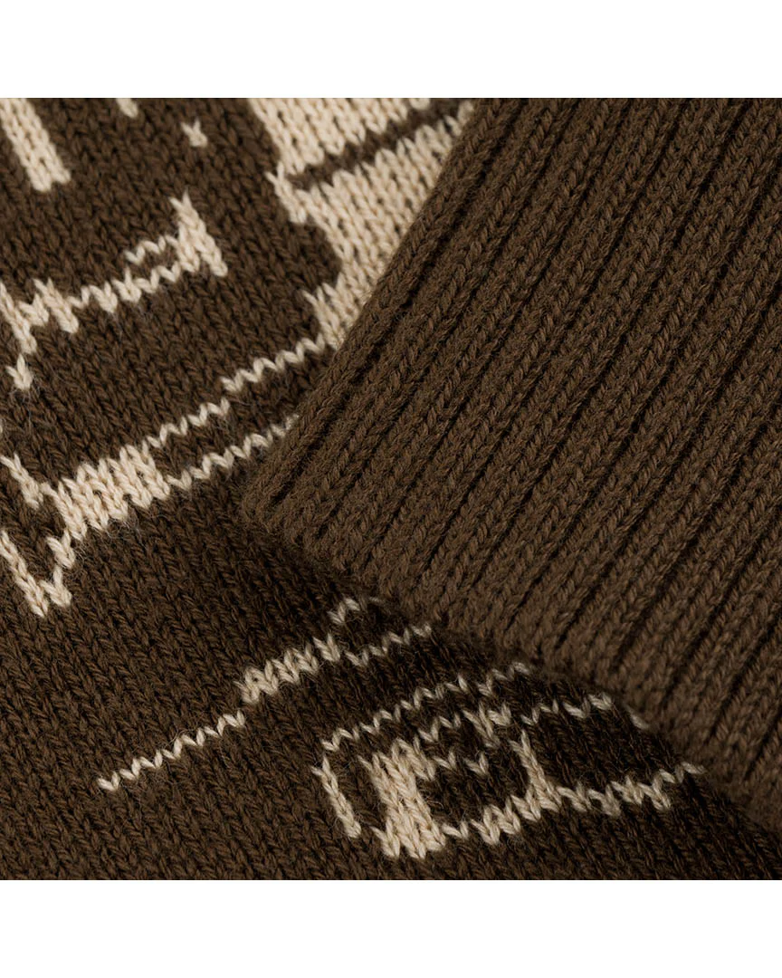 X Balti Skull Jacquard Sweatshirt - Brown - Image 5