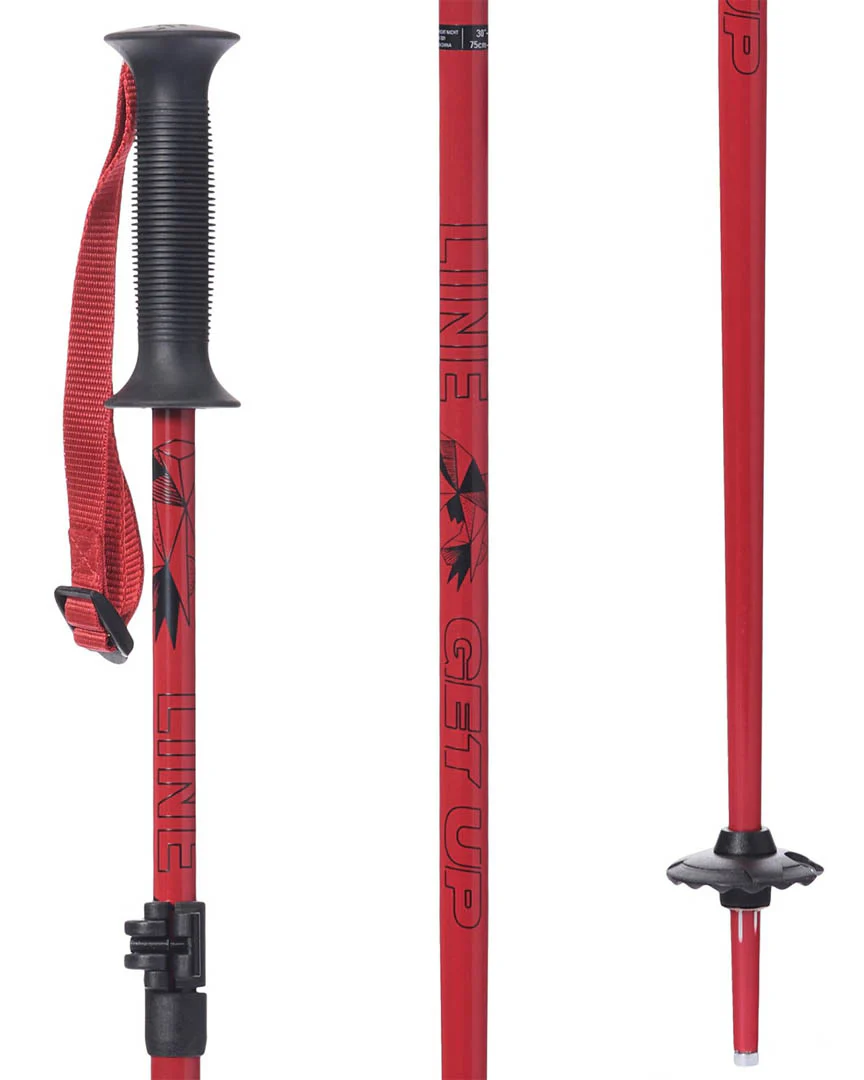 Get Up Ski Poles - Red - Image 2