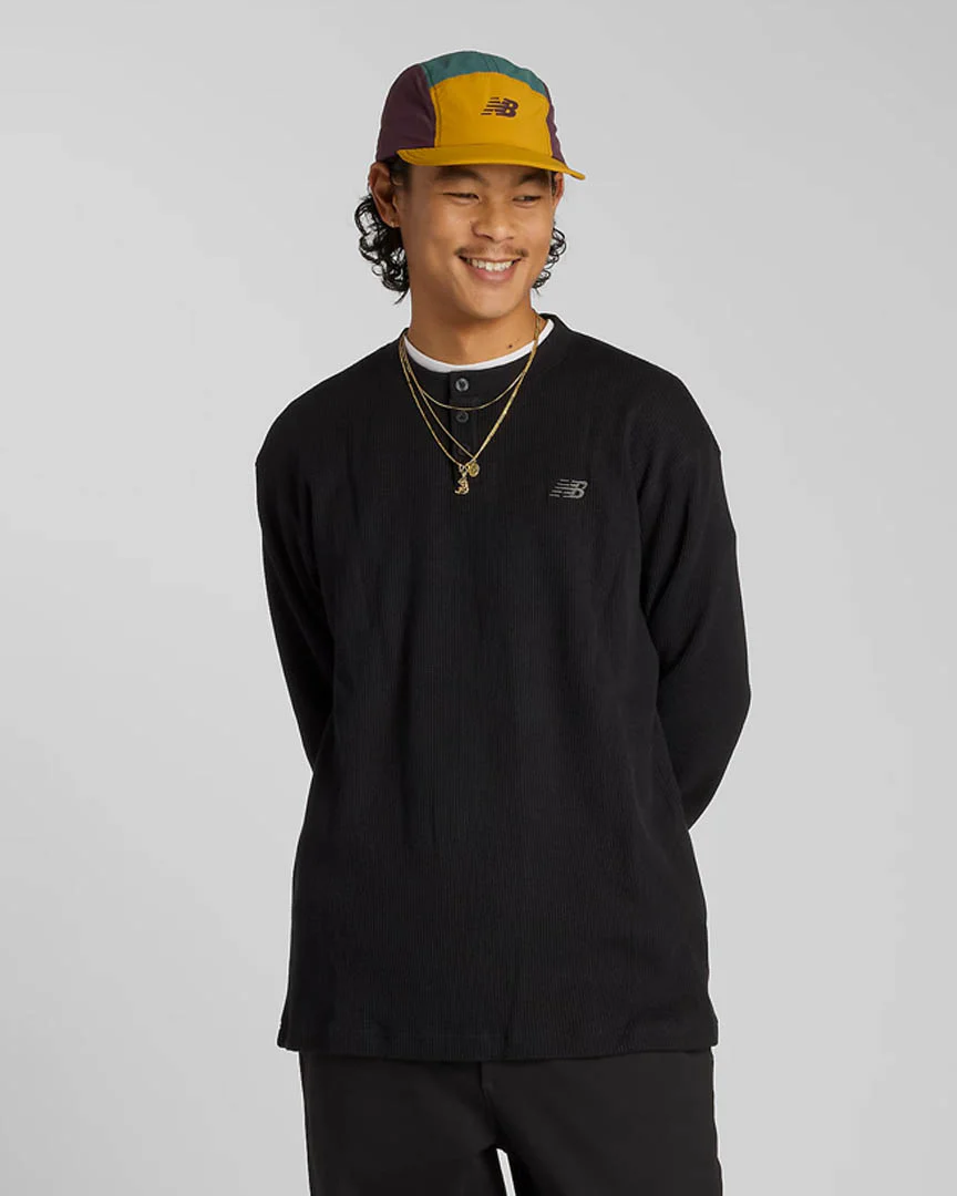 Numeric Waffle Knit Henle Long Sleeve T-Shirt - Black - Image 2