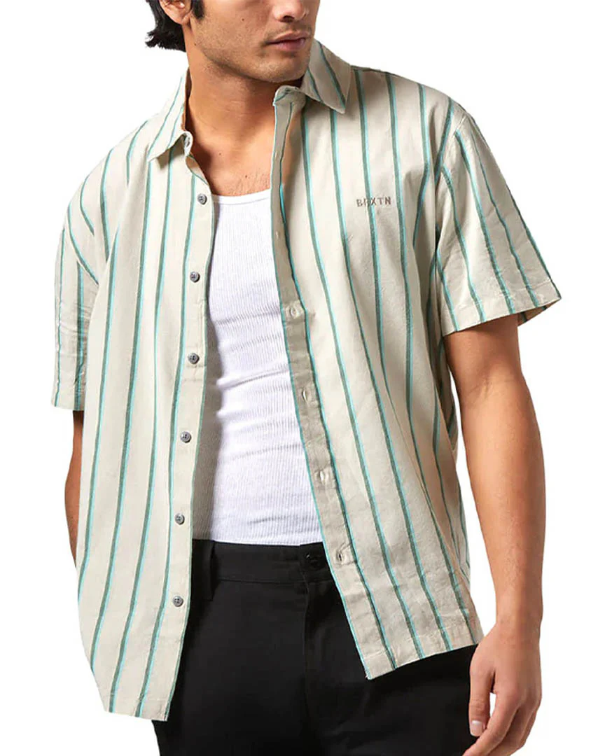 Cru Stripe Shirt - Beige/Pine Needle - Image 3
