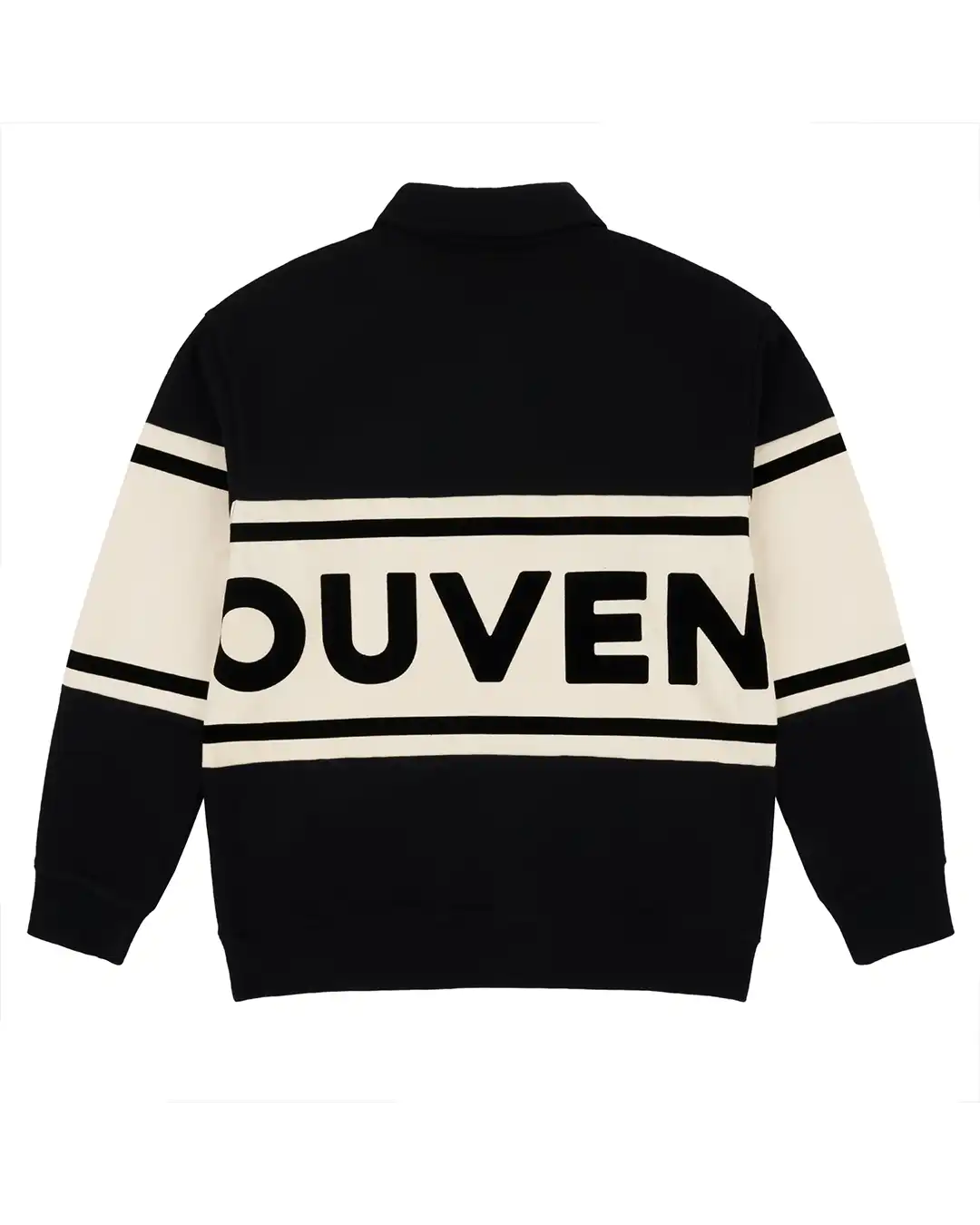 Fleece Rugby Sweatshirt - Black/Marshmallow - Image 2