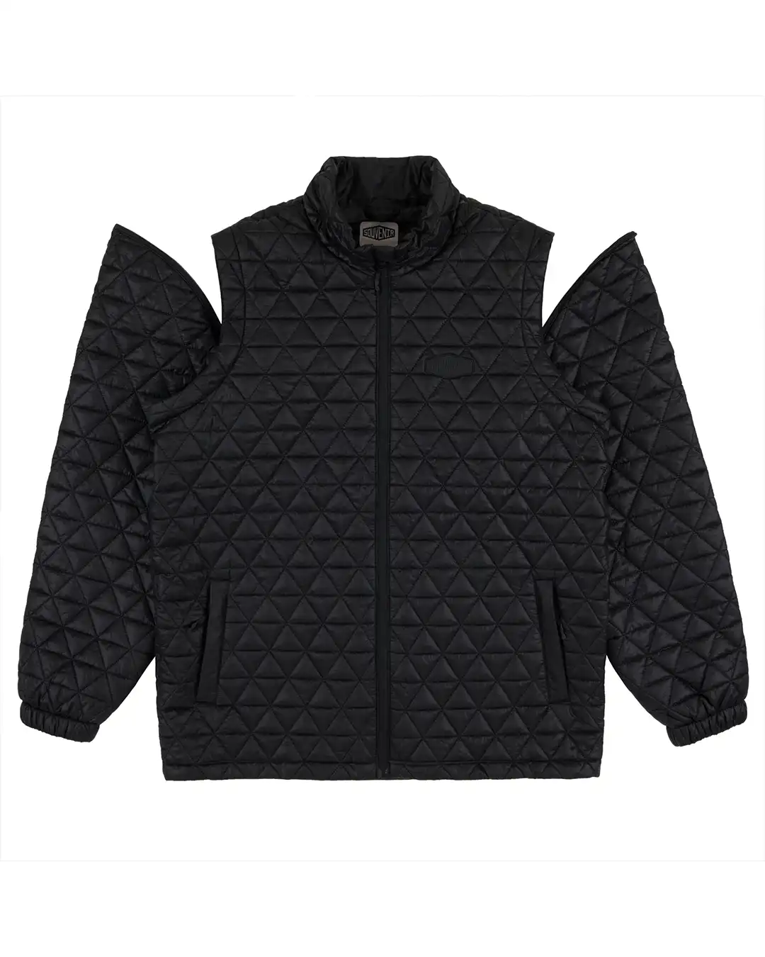Convertible Micro Puffer Winter Jacket - Black