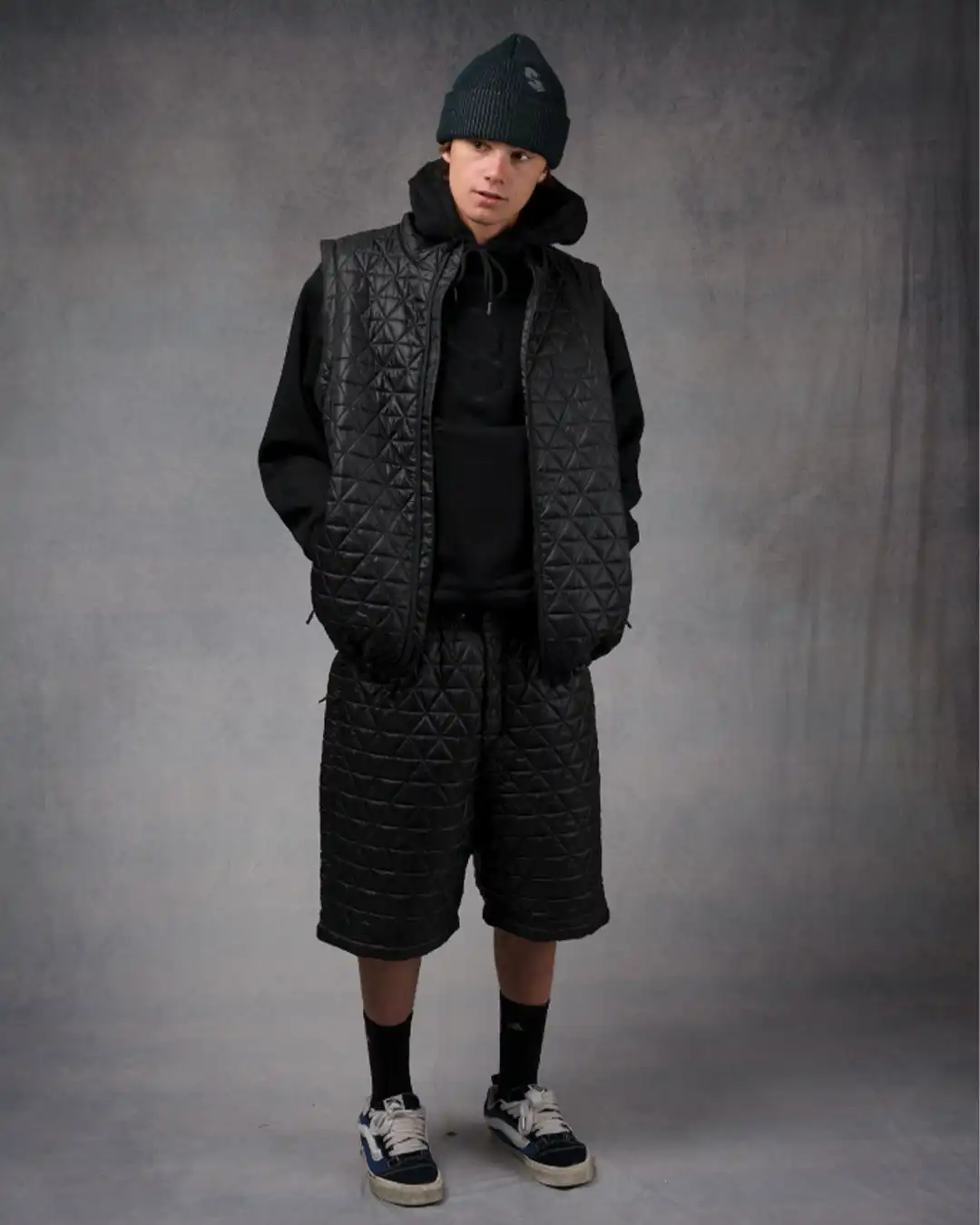 Convertible Micro Puffer Winter Jacket - Black - Image 9