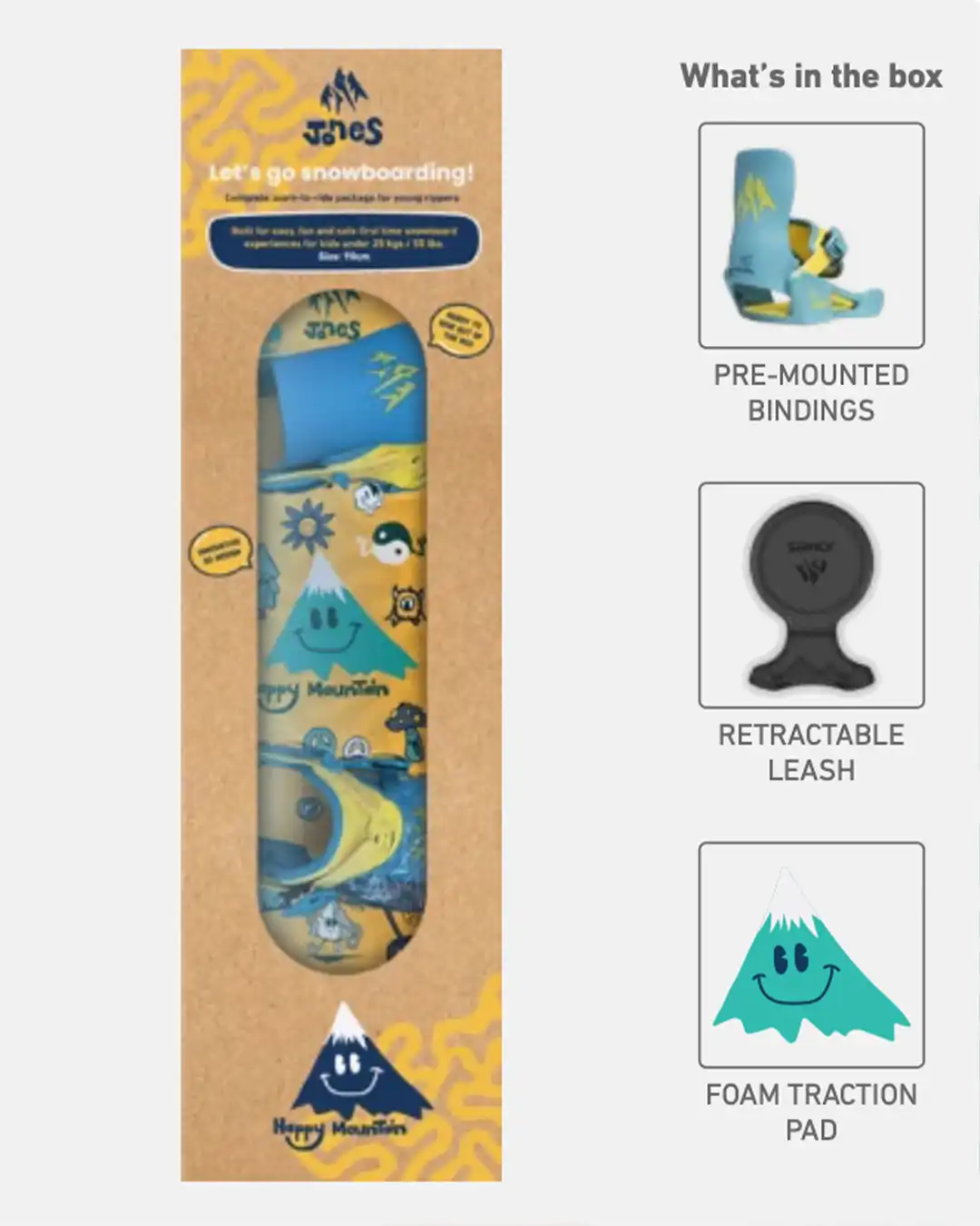 Happy Mountain Set W/Binding Kids Snowboard 2027 - Image 3