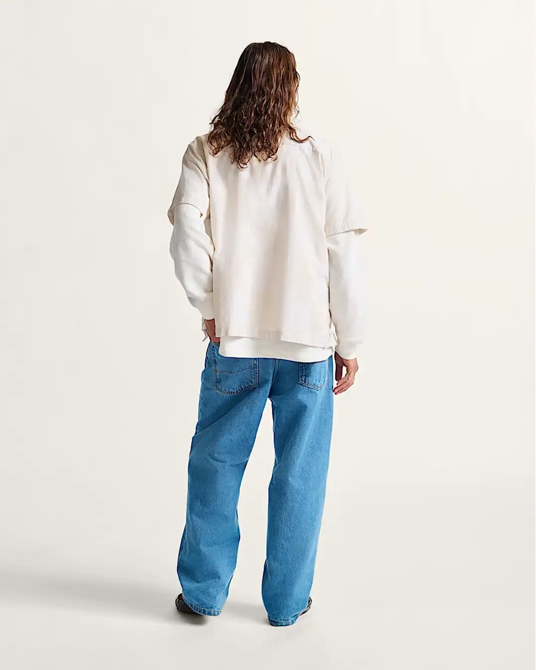 Check-5 Baggy Denim Jeans - Stonewash Blue - Image 3