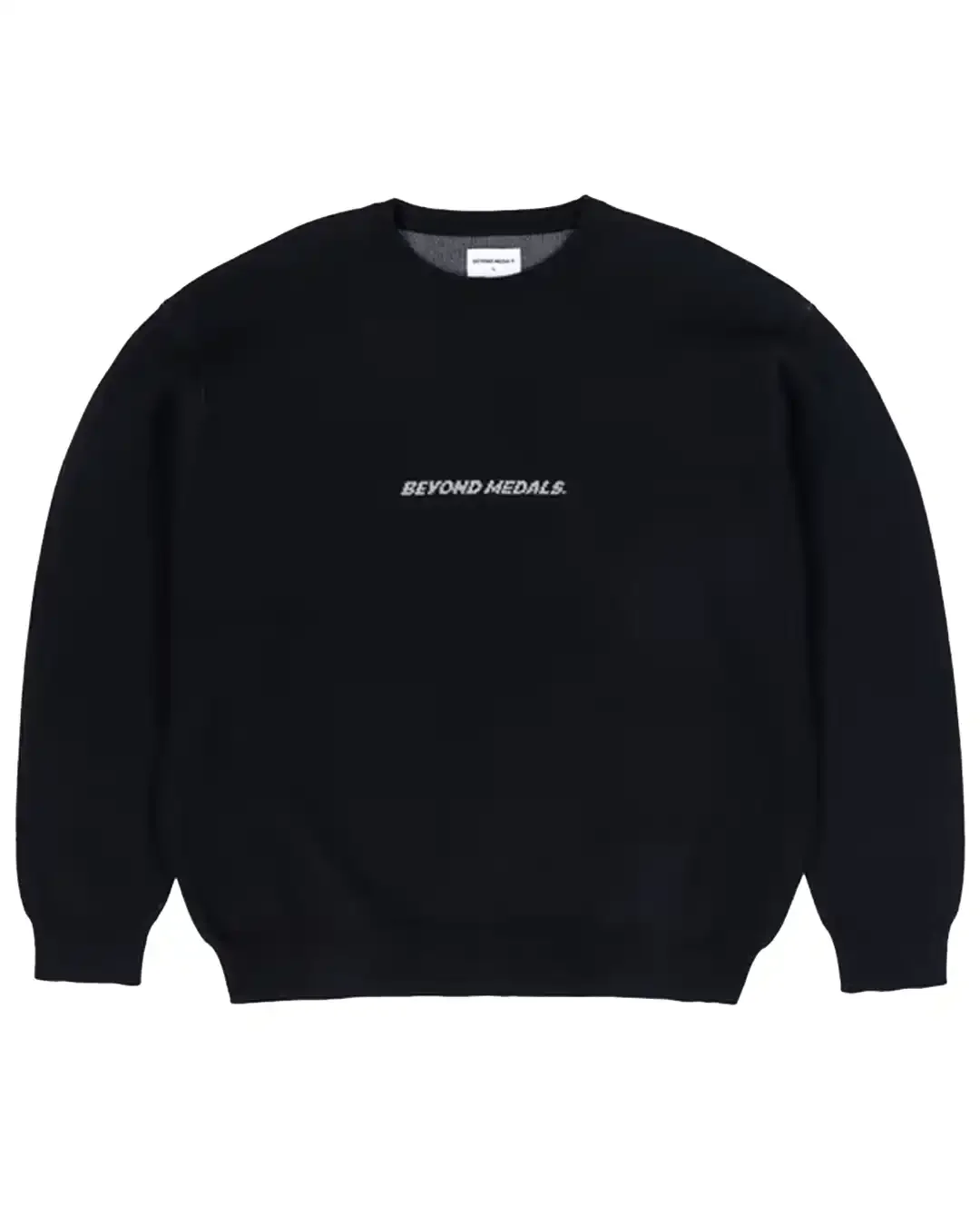 Jacquard Knit Sweatshirt - Black