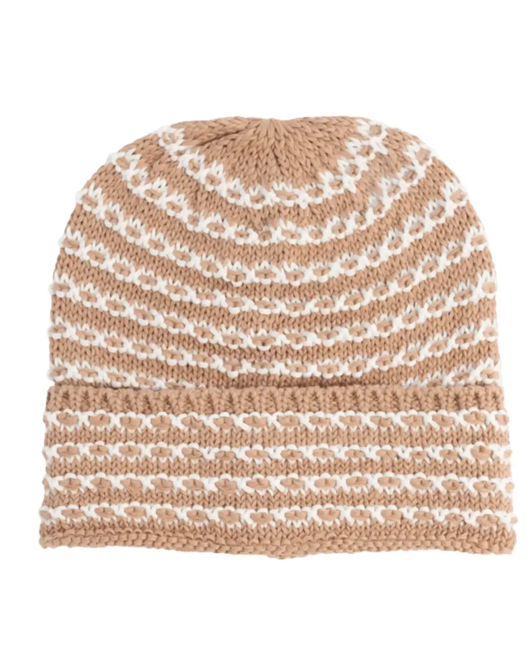 Stria Beanie - Brown/White