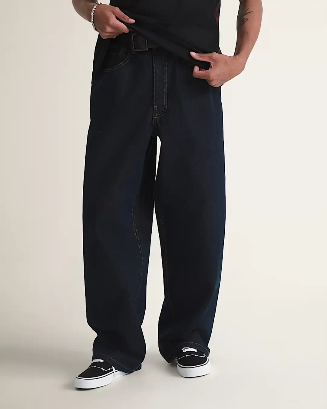 Check-5 Baggy Denim Jeans - Dark Rinse - Image 2