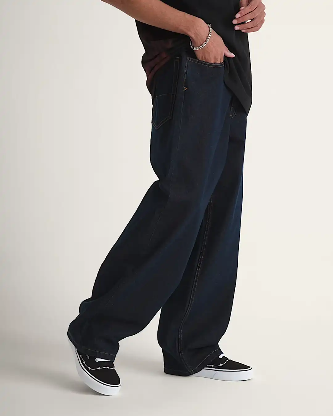 Check-5 Baggy Denim Jeans - Dark Rinse - Image 3
