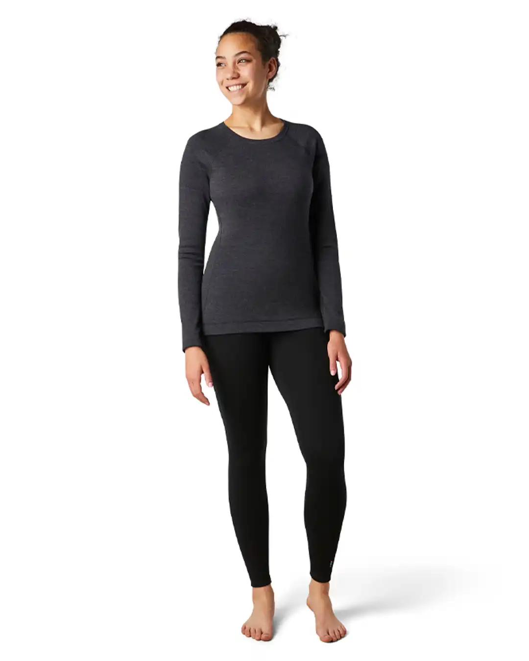 Women's Classic Thermal Merino Base Layer Crew Boxed - Charcoal Heather - Image 2