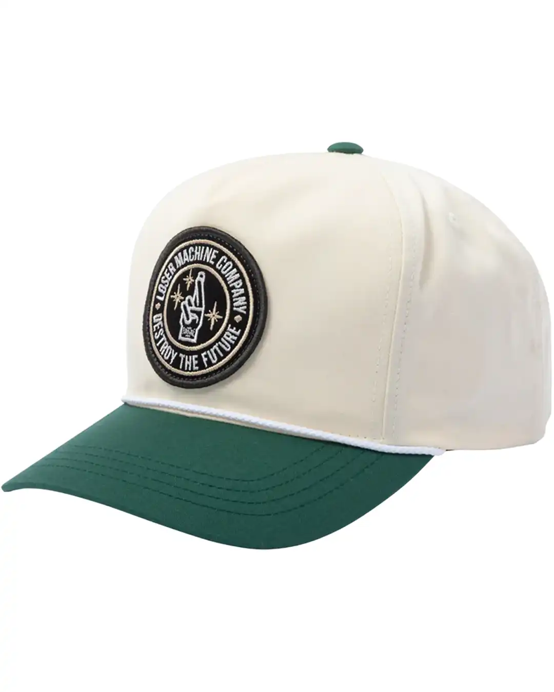 Hightop Snapback Hat - White/Green