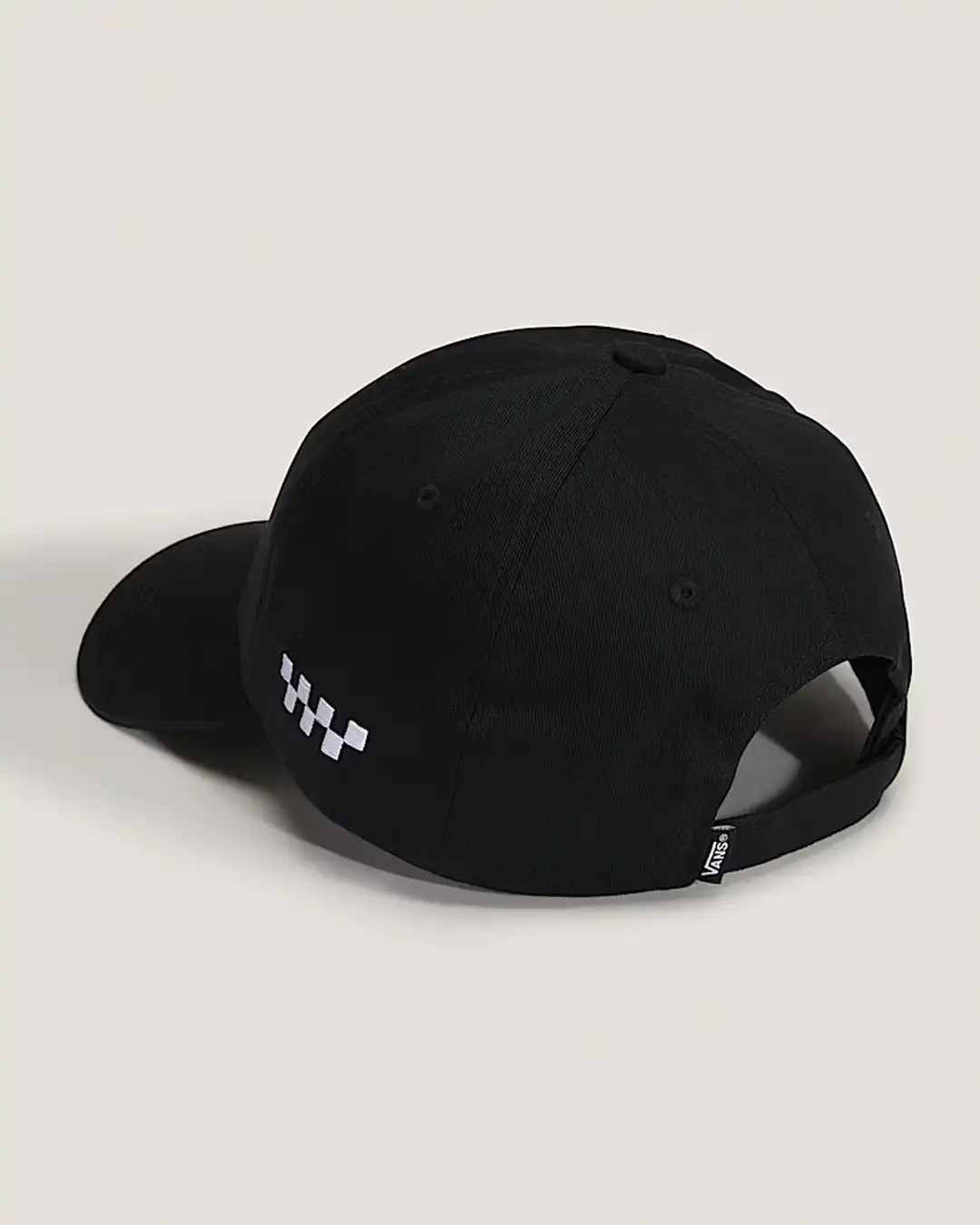 Check Side Curved Bill Hat - Black - Image 2