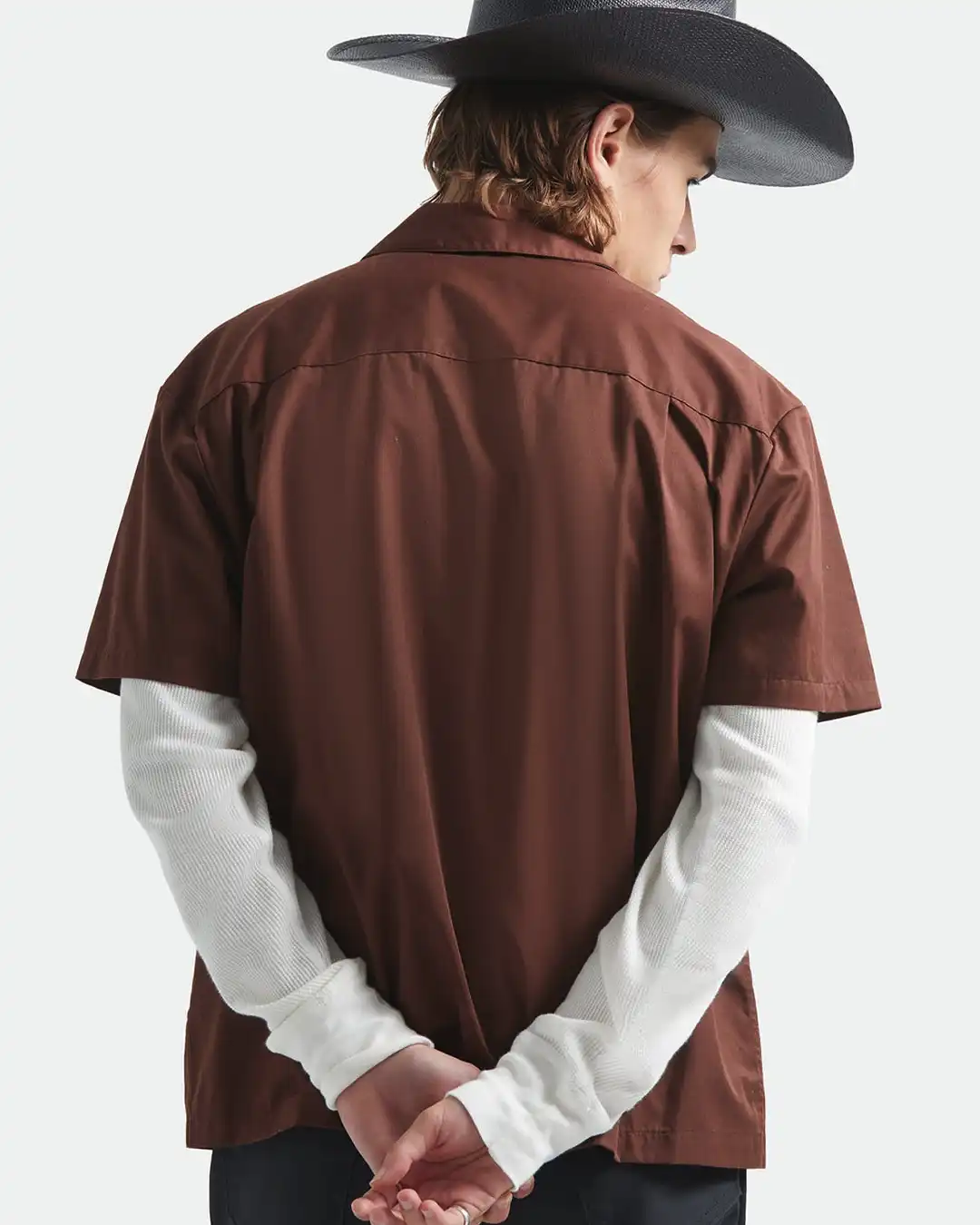 Builders Olson Woven Shirt - Chocolate - Image 3