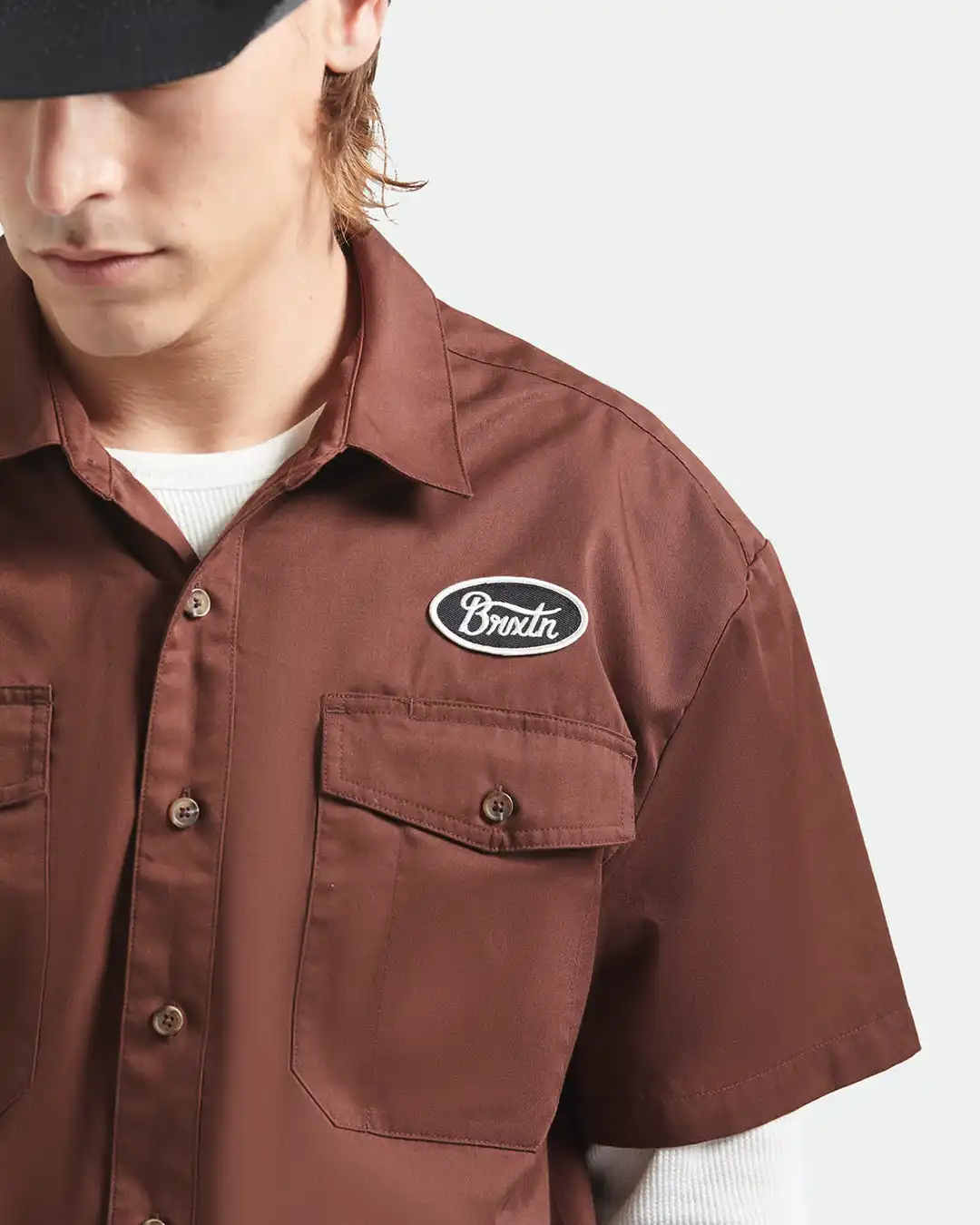 Builders Olson Woven Shirt - Chocolate - Image 4
