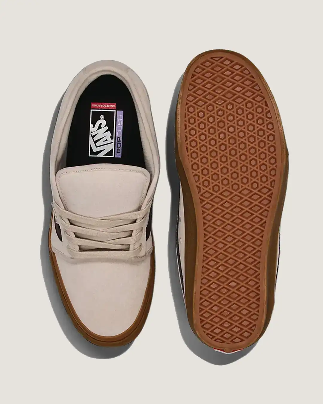 Skate Chukka Low Sidestripe Shoes - Taupe Mist - Image 3