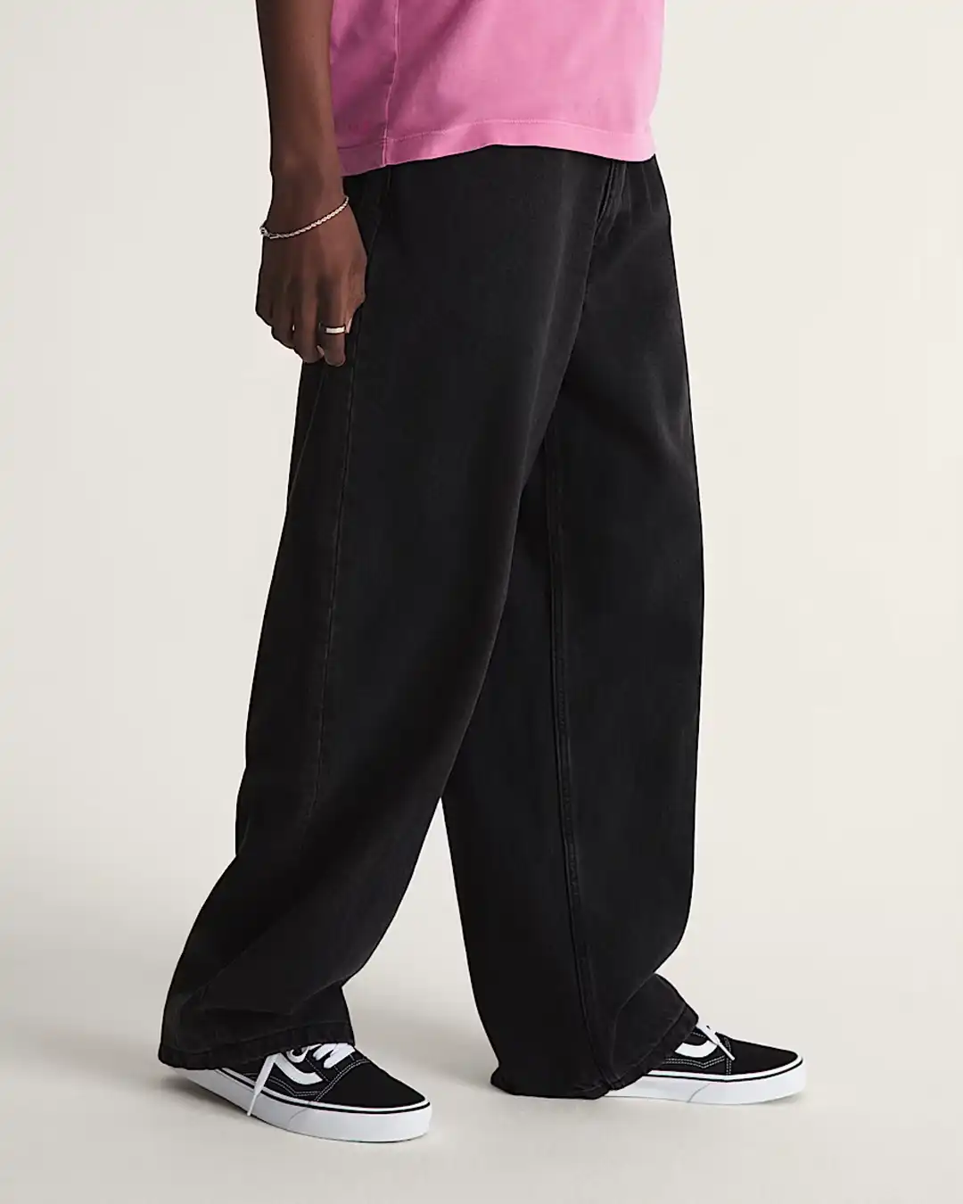 Check-5 Baggy Denim Jeans - Black - Image 4