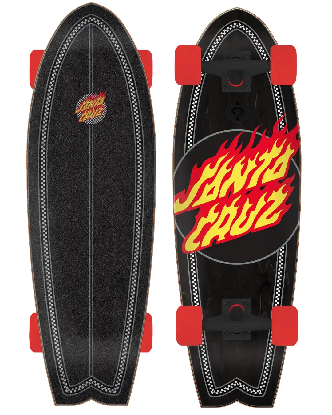 Shark Flame Dot Check Complete Cruiser Skateboard