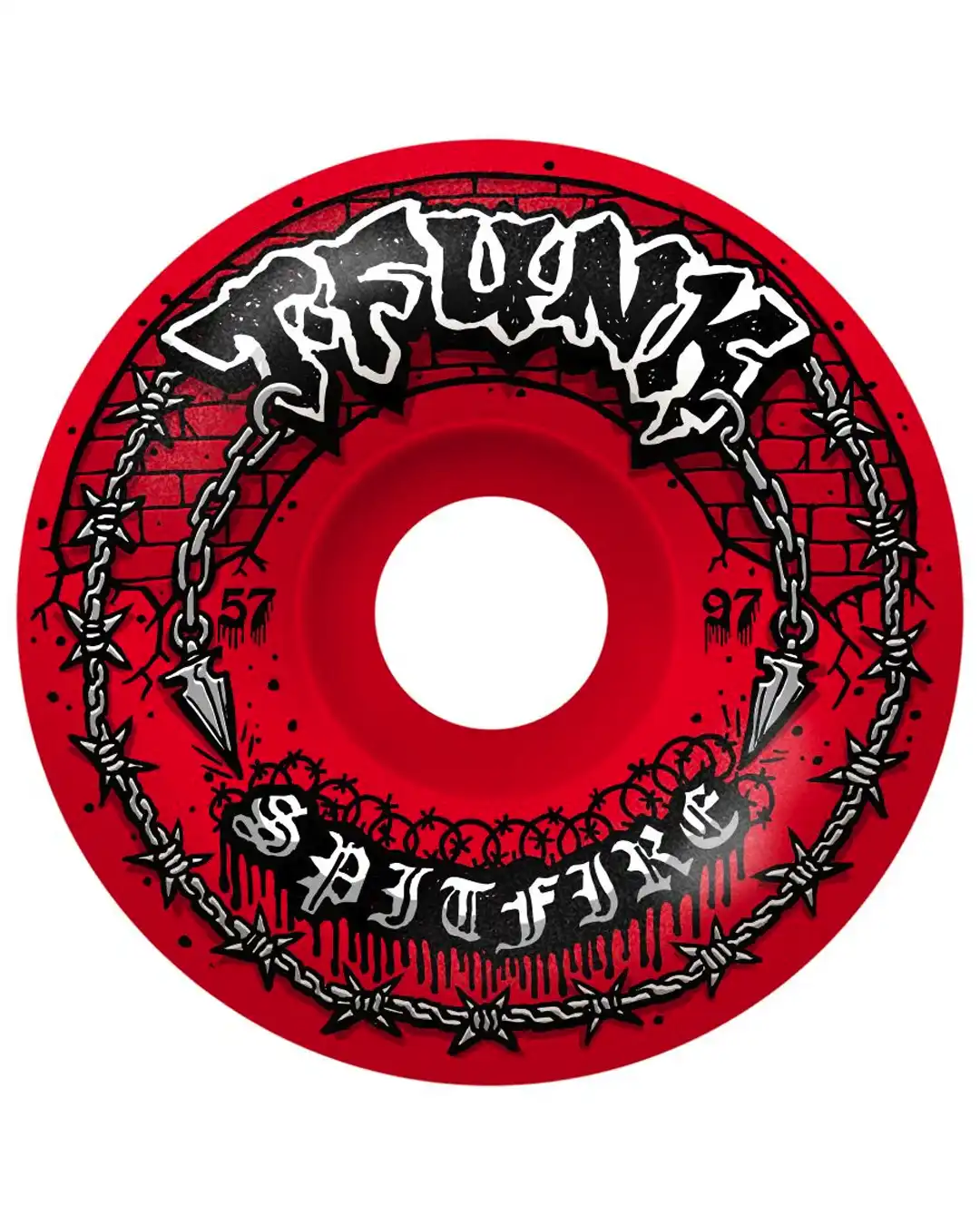 T-Funk Raw F4 99 Radial Full Skateboard Wheels - Red 57mm