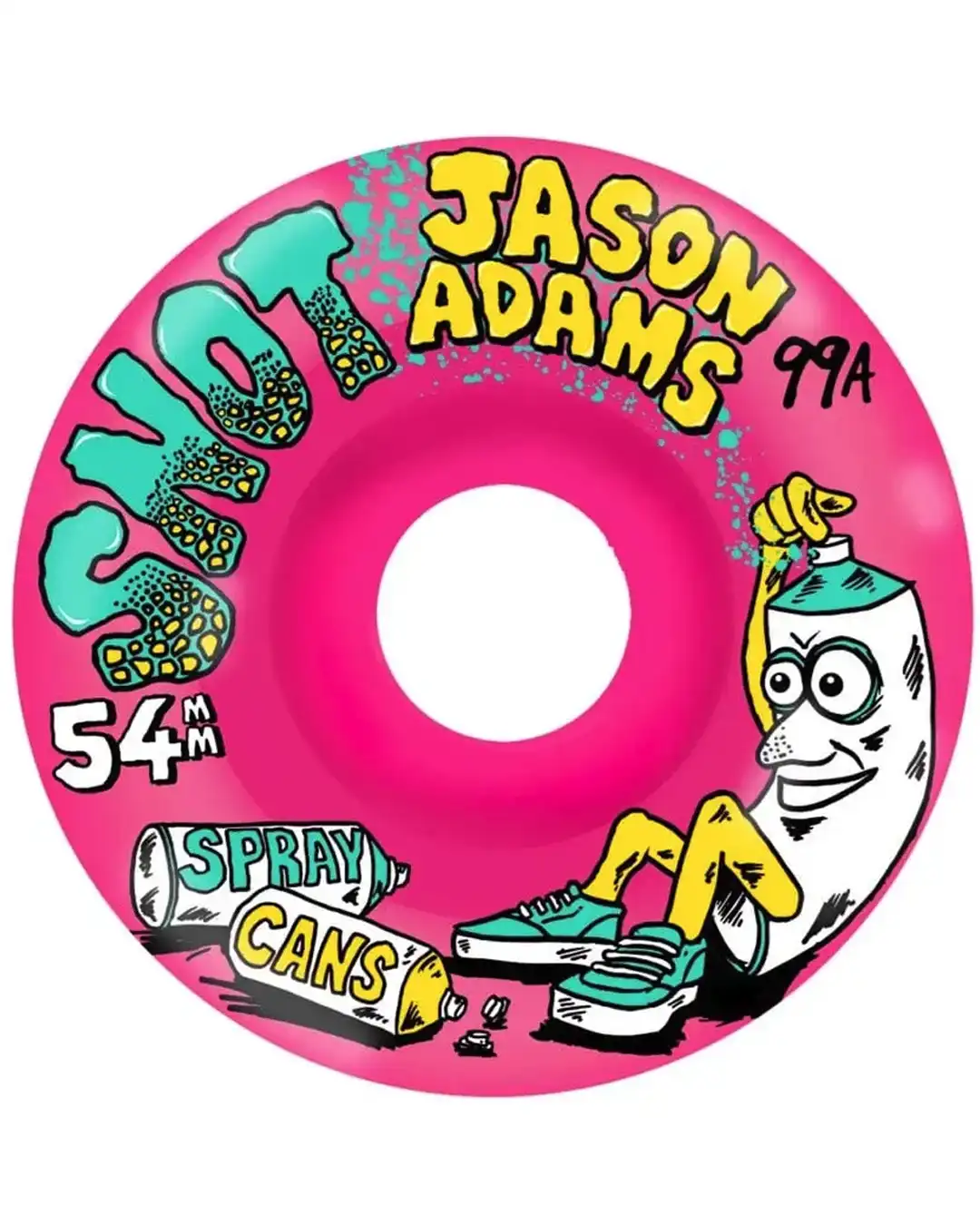 Jason Adams Spray Cans 99A Skateboard Wheels - Pink 54mm