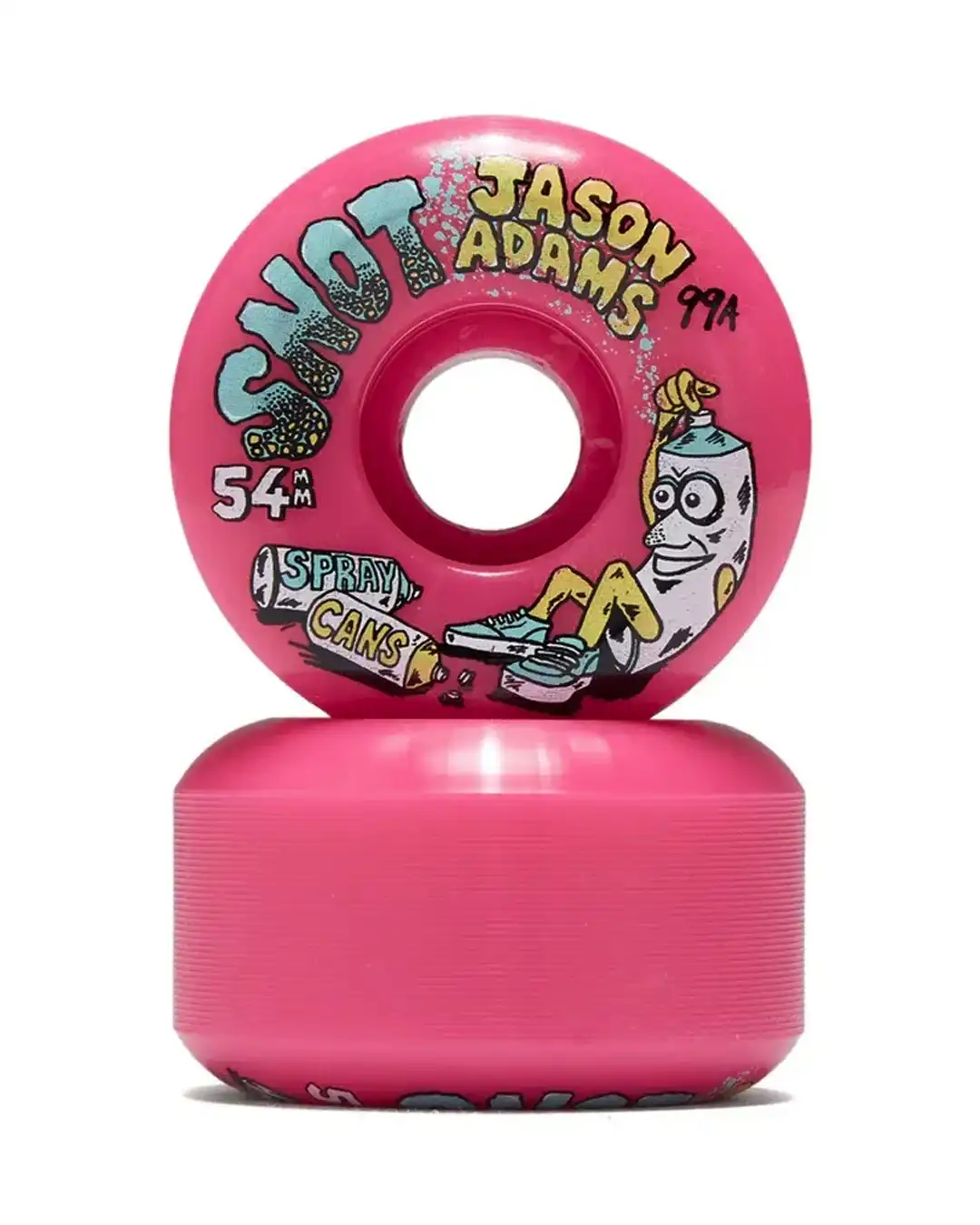 Jason Adams Spray Cans 99A Skateboard Wheels - Pink 54mm - Image 2