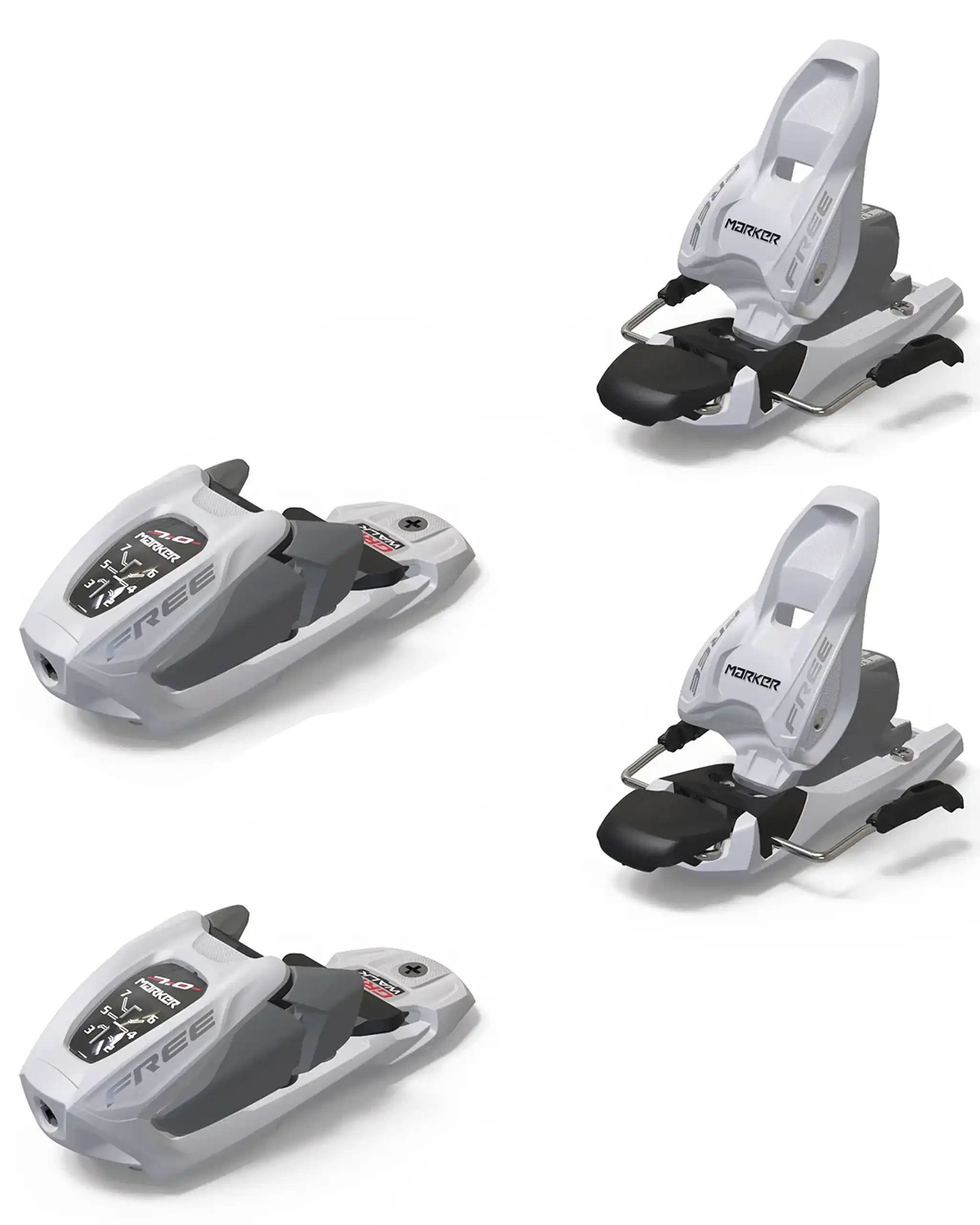 Free 7 Youth Ski Bindings - White/Silver 2027