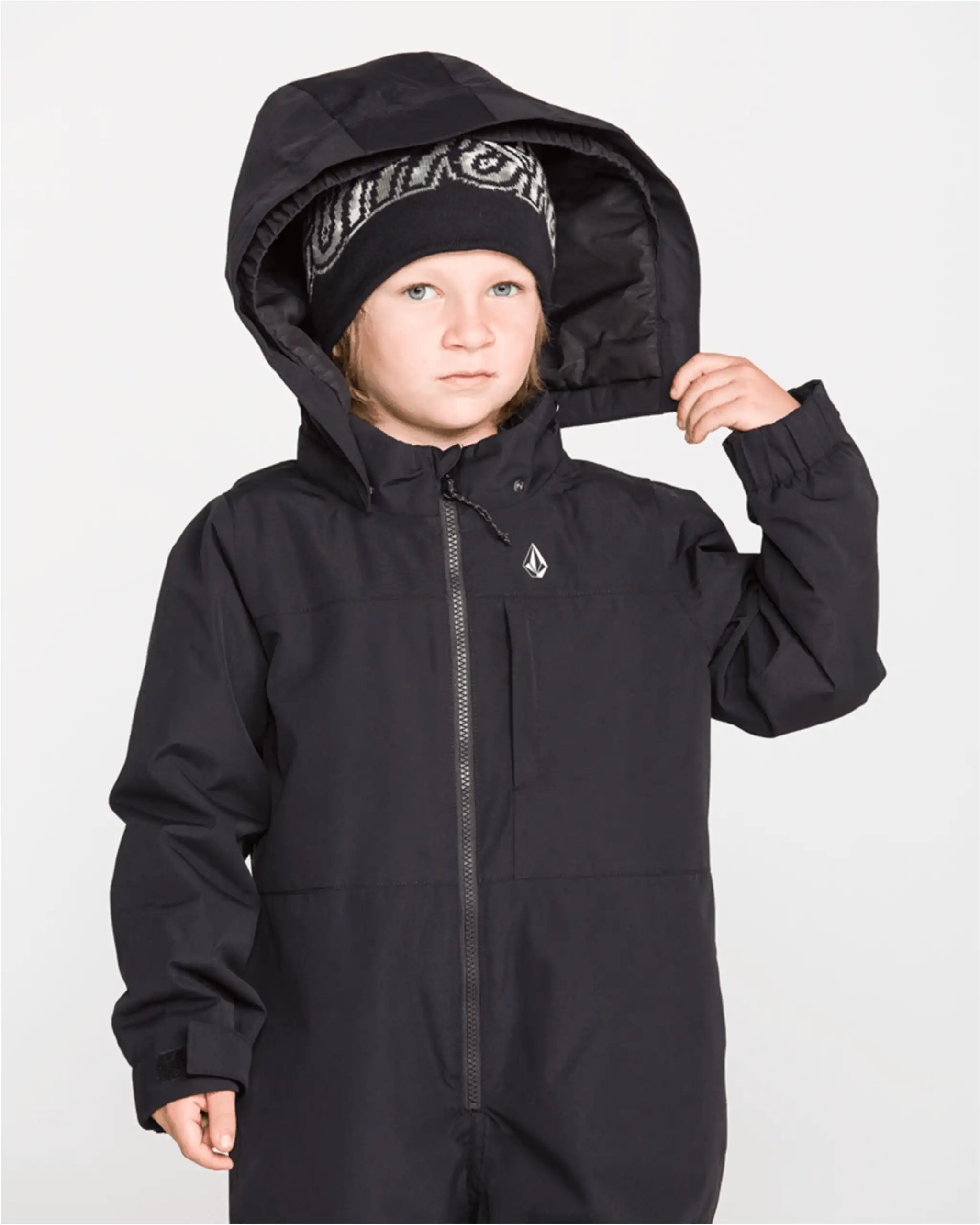 Little Flurry One Piece Kid's Winter Suit - Black - Image 7