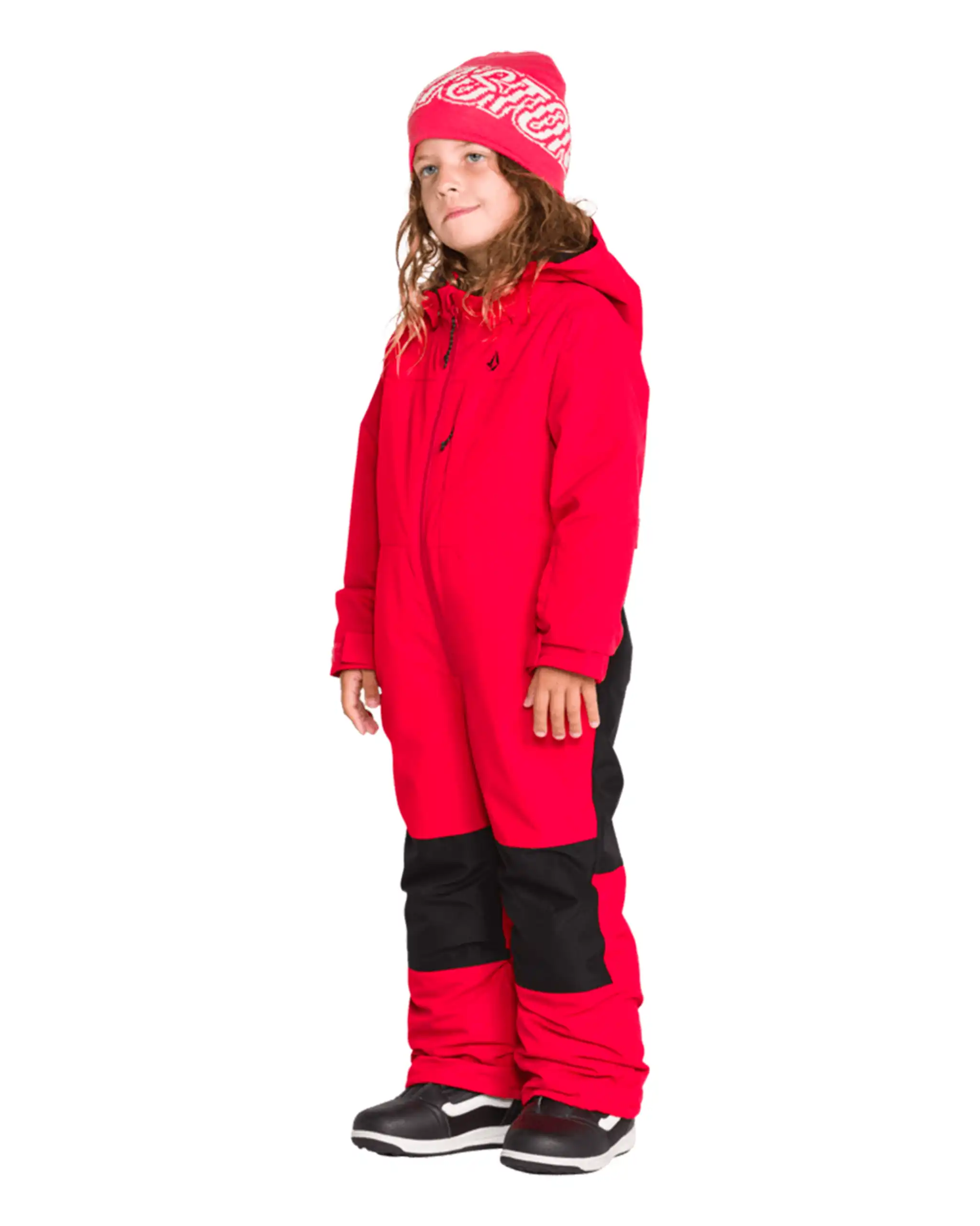 Little Flurry One Piece Kid's Winter Suit - Bright Cherry - Image 5