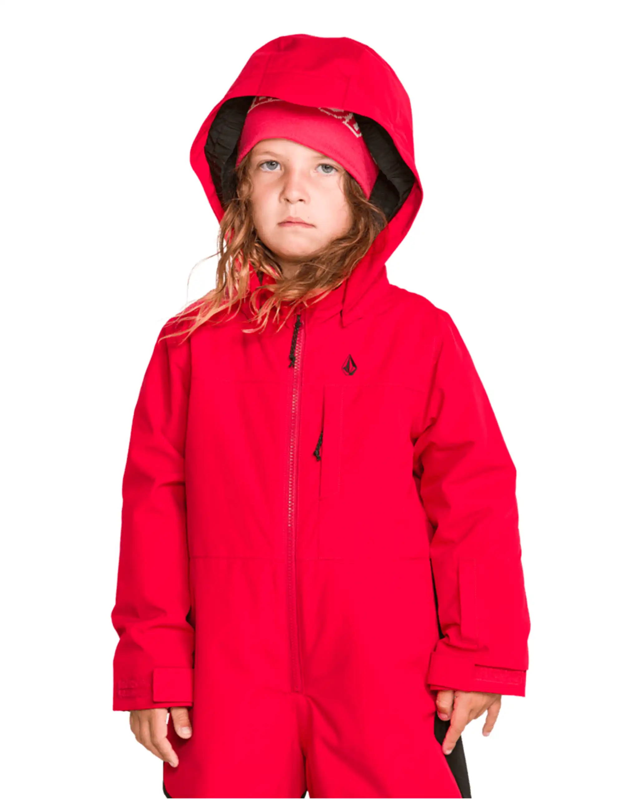 Little Flurry One Piece Kid's Winter Suit - Bright Cherry - Image 6