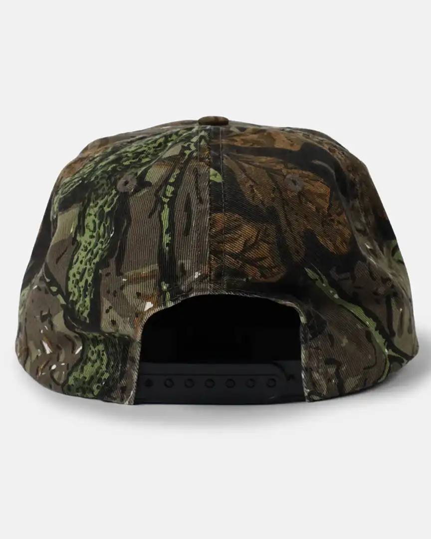 Flame Distressed Snapback Hat - Camo - Image 3