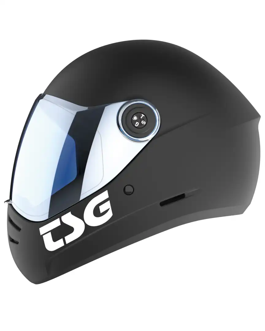 Pass 2.0 + (Bonus Visor) Downhill Skate Helmet - Satin Black - Image 3